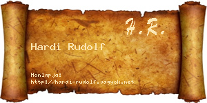 Hardi Rudolf névjegykártya